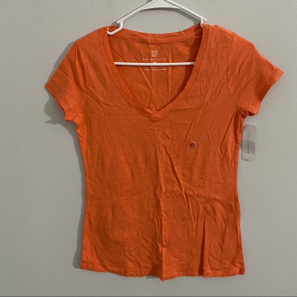 NY & Co. Women’s V Neck Cotton Basic Short Sleeve Tee